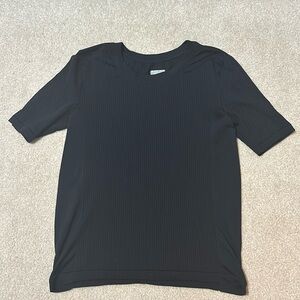 Athleta Black Ribbed Top
